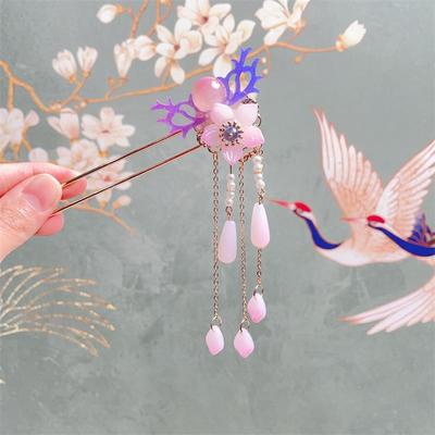 Children's New Style Hanfu Hairpin Step Shake Fringe Princess Hairpin Hair Adornment Girl's Ancient Costume Headwear