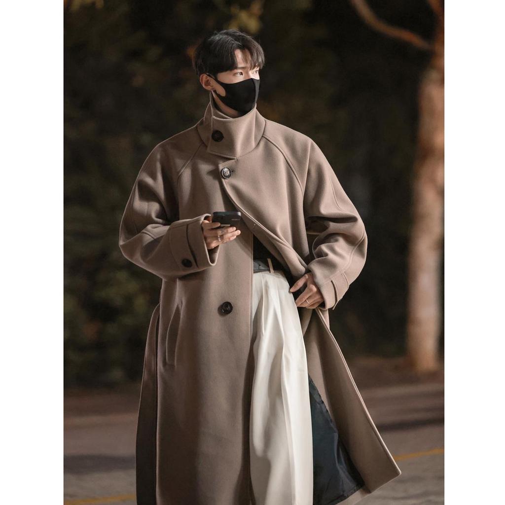 Unisex Over-the-Knee Wool Trench Coat - Mid-Length, Stylish High-End Winter Outerwear