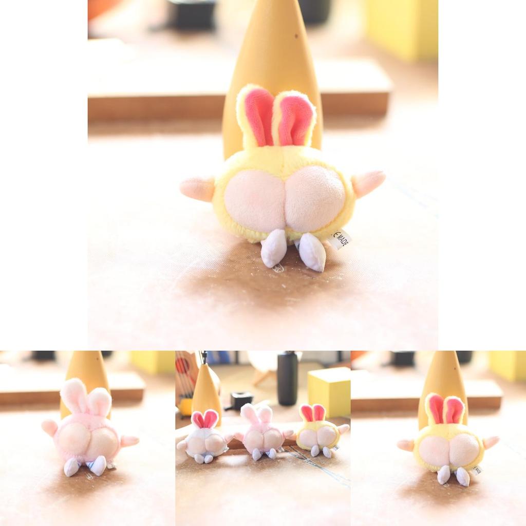 Cute Bunny Plush Keychain With Pp Cotton Filling For Bags And Keys