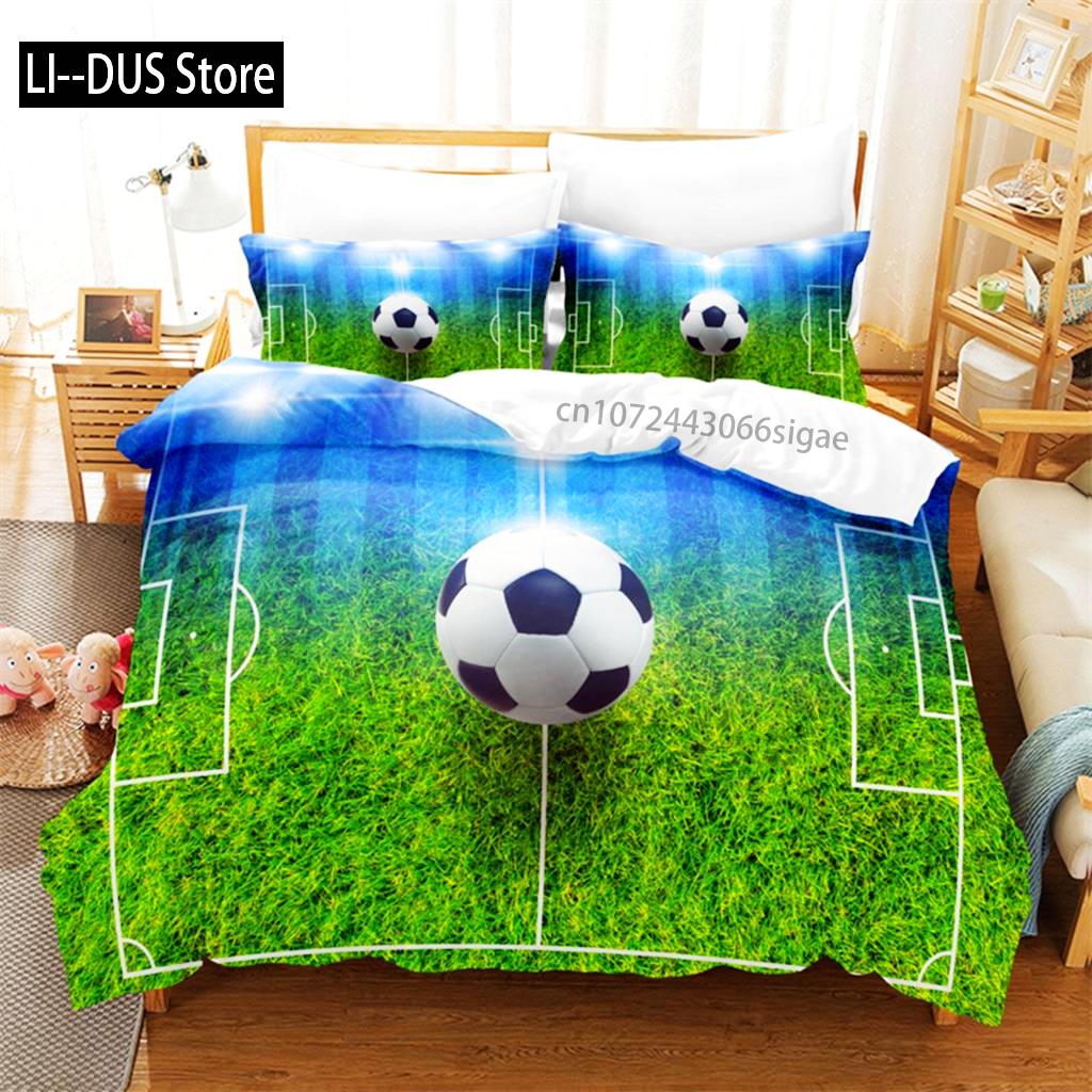 Football Bedding Set Competitive Sports Boy Duvet Cover Set King Quilt Cover Youth Children's Double Duvet Cover Bedding Set