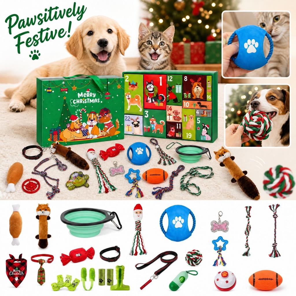 Christmas Yarn Pet Toy for Cats and Dogs - Holiday Interactive Play Gift