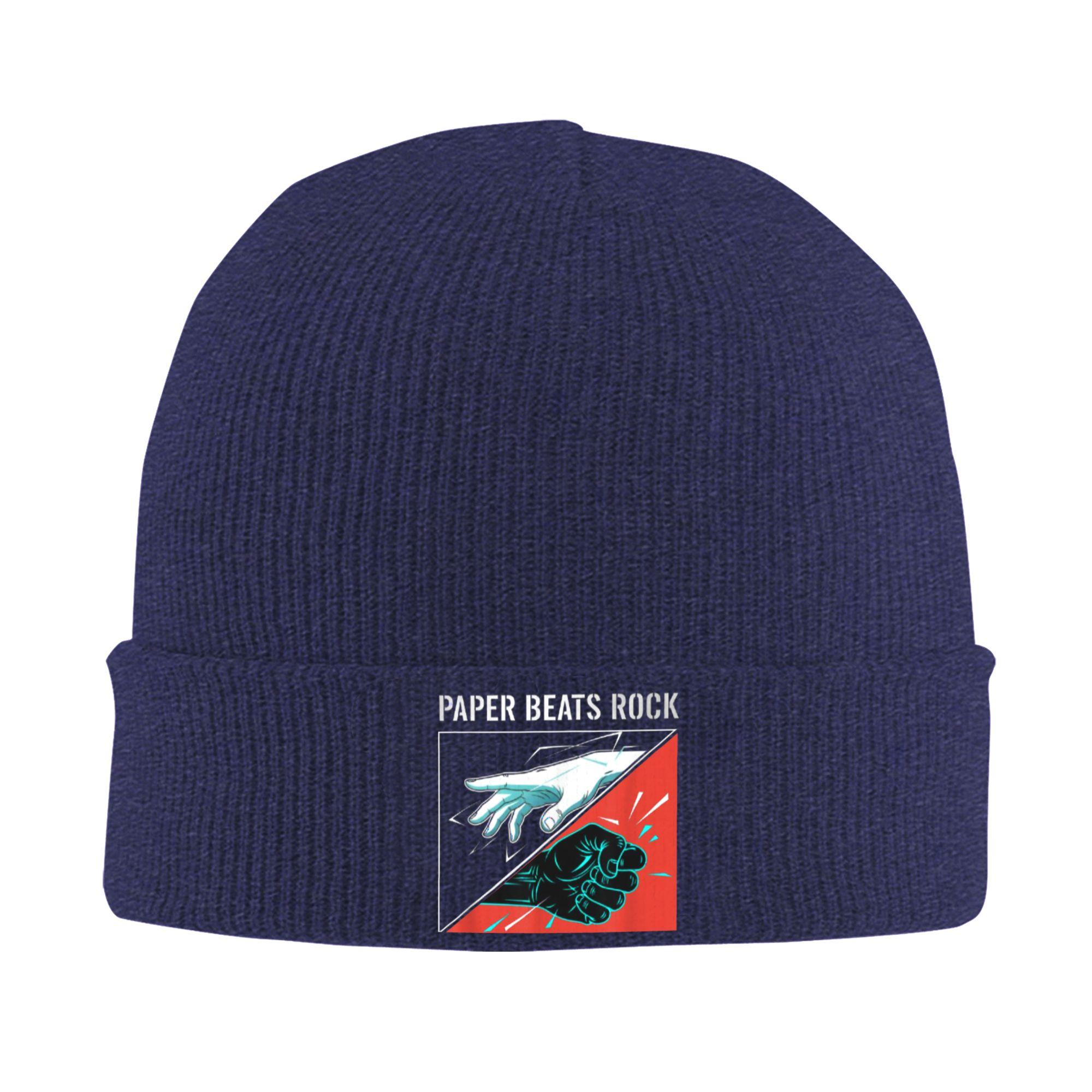 

Paper Beats Rock Funny Paper Rock Scissors Hand Game Nights Bonnet Hats Beanie Hats Skullies Beanies Funny Men Women Warm Cap One Size