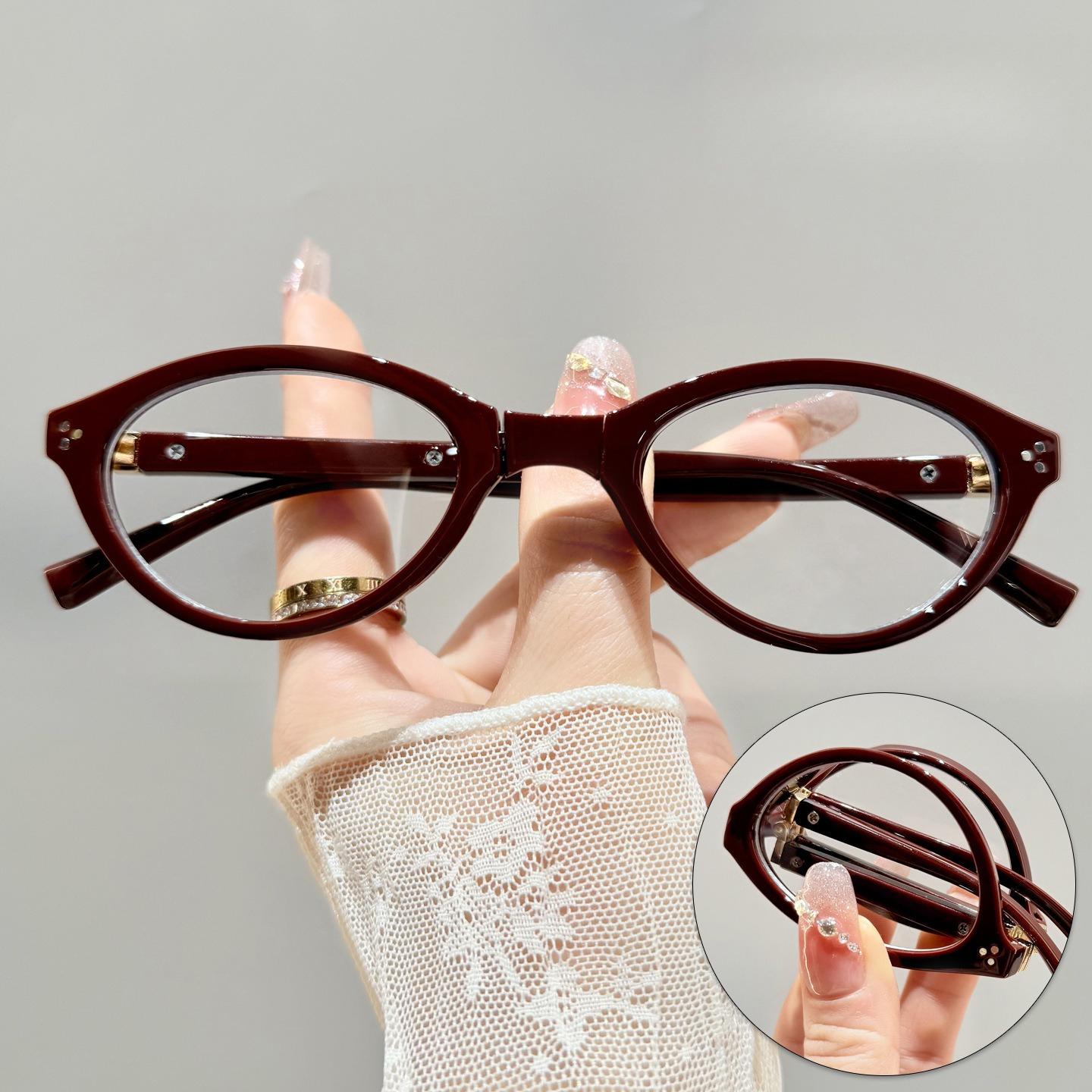 

Fashion New Folding Presbyopia Glasses Portable Leisure Glasses HD Lenses Men and Women Fashion Anti-blue Light Reading Glasses +4