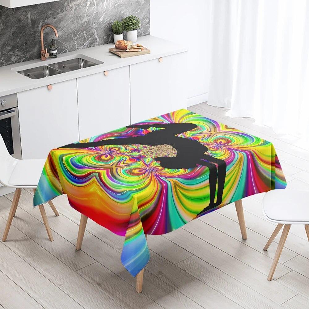 Meditation Buddha Tischdecke Wasserdicht Rechteckig Partydekoration Restauranttisch Küche Heimdekor