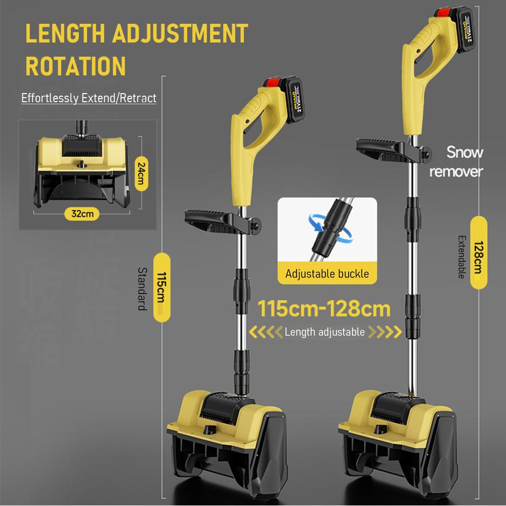 1200W Electric Push Snow Blower Cordless Snow Thrower High Power Snow Shovel Foldable Snow Cleaner Snow Sweeper (No Battery)