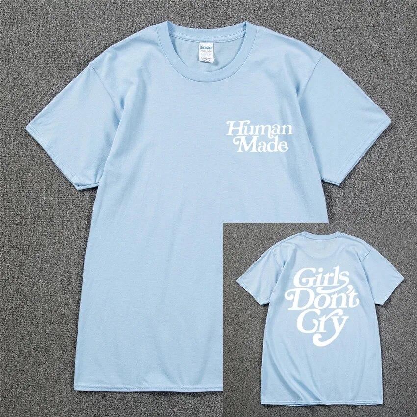 Girls Don’t Cry Human Unisex T-shirt  Unisex Cotton Best Quality Black White Letter Printing Casual Hip Hop Tshirts Harajuku Tops T