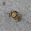 Antique Bronze Small Crab Statue Tea Pet Ornament Pure Brass Solid Animal Miniature Figurine Vintage Home Decoration Accessories
