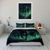 Three Wolves With Green Glow Duvet Cover Set With 3D Printing Design Soft Polyester Bedding Set All-Season Comfort For Gifts