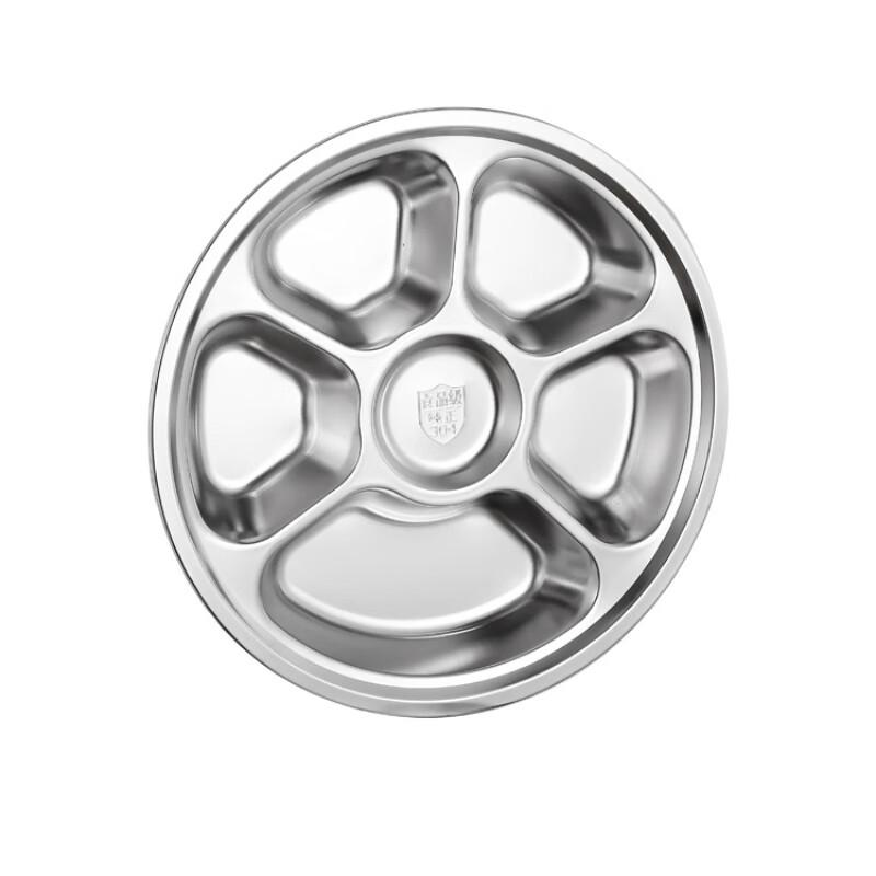 304 Stainless Steel Divided Round Lunch Plate