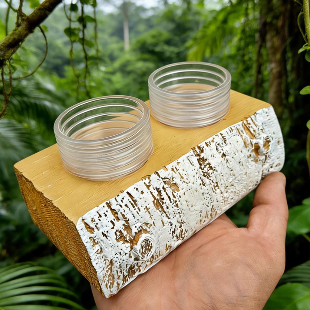 Gecko Feeding Ledge Resin Removable Feeder Reptile Water Bowls Feeder Ledge For Pets Crabs Turtle Spider Bearded Dragon Frogs