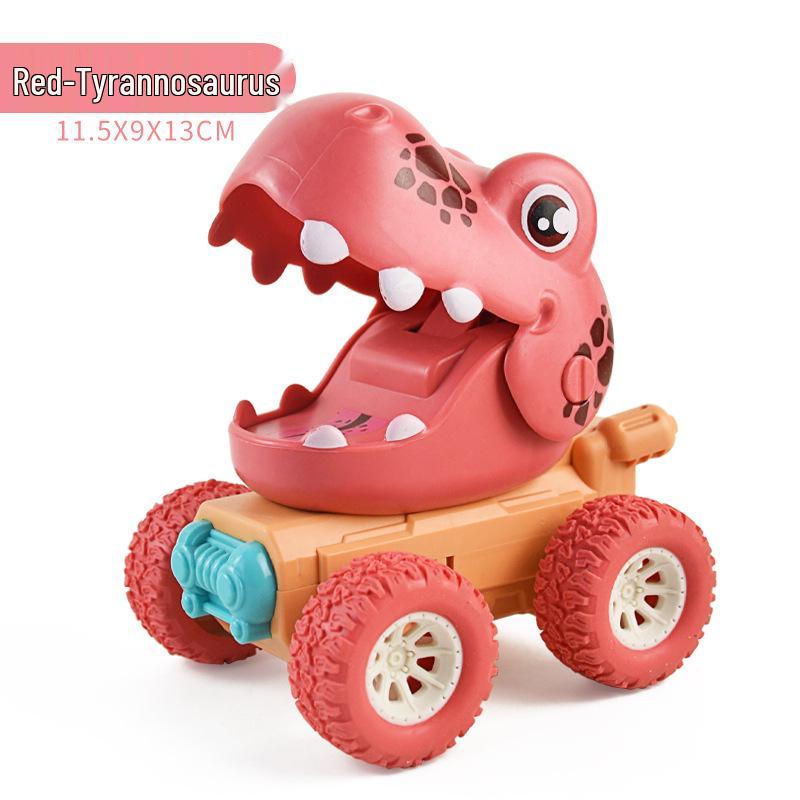 Cross-Border Cute Dinosaur Pull-Back Toy Car for Kids - Press-and-Go Inertia Vehicle