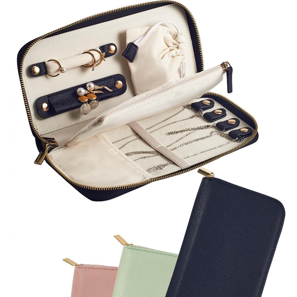 

Large Capacity Jewelry Organizer with Zipper Storage Bag for Rings/Necklace/Earrings чорний