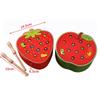 Wooden Catching Worms Game Color Sorting Educational Apple Game  For Toddlers