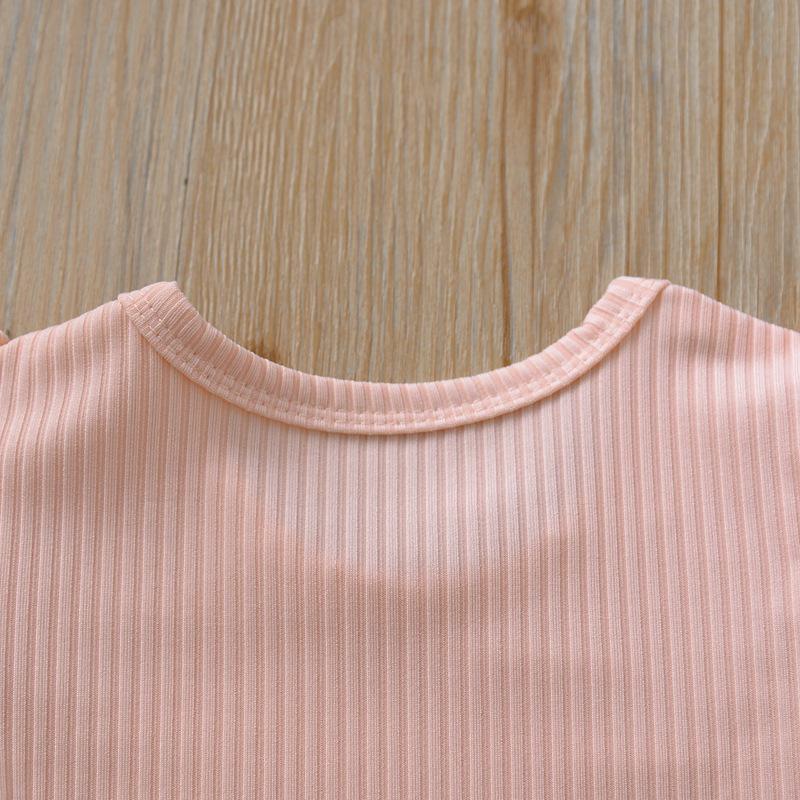 Europäischer & Amerikanischer Stil Spitze Ärmel Baby Mädchen Strampler - Säugling & Kleinkind Dreieck Druckknopf Schritt Krabbelanzug