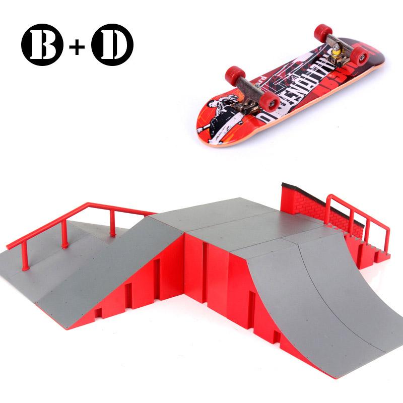 Finger-Skateboards Skate-Rampe Teile-Set Spielzeug Finger-Fahrrad Finger Training Sport Fingerboard Spielzeug Skatepark-Rampe Spielzeug für Kinder