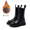 Luxury Chelsea Boots Women Ankle Boots Chunky Winter Shoes Platform Ankle Boots Slip On Chunky Heel BV Boot Brand Designer