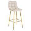 Arceto Hocker - Beige Samt / Goldene Beine X 1