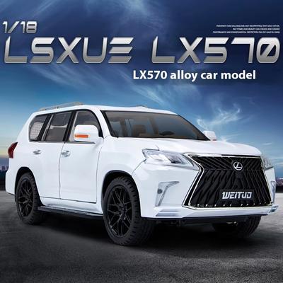 Naujas didelis 1:18 Lexus LX570 Visureigis bekele Metalinis lydinio liejinys Automobilio modelis Transporto priemonė Garsas ir šviesa Atitraukiamas Kolekcija Išskirtinė dovana Tinka berniukams