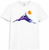 Mountain Sunset T Shirt Colorful Landscape Graphic Tee Hiking Camping Outdoor