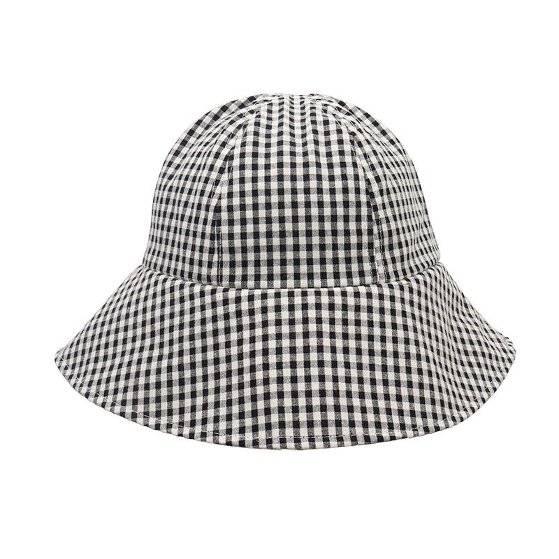 Korean Versatile Checkered Bowknot Fisherman Hat For Women Great For Sun Protection And Wear Seasonal