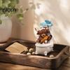 Creative Animal Sculpture Highland Cow Bathroom Figurine, Resin Scottish Calf Bathing Statue, Funny Fun Figure Farmhouse Ornament for Home Office