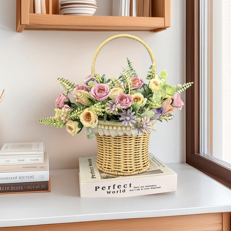 1Pc Weaving Simplicity Hat Basket Countryside Handheld Modern Photography Props Manual Flower Basket