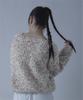 miette Color Nep Oversized Knit REW18105 Free Size Ivory V-Neck Women's