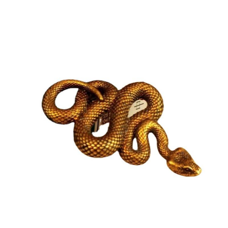 Vintage Alloy Snake Figurine Fine Carving For Figurine Decor Gifts For Snake Lovers