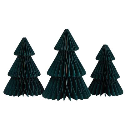 3Pcs Mini Christmas Tree Honeycomb Christmas Tree Paper Christmas Tree for Christmas Winter Festival New Year Decoration
