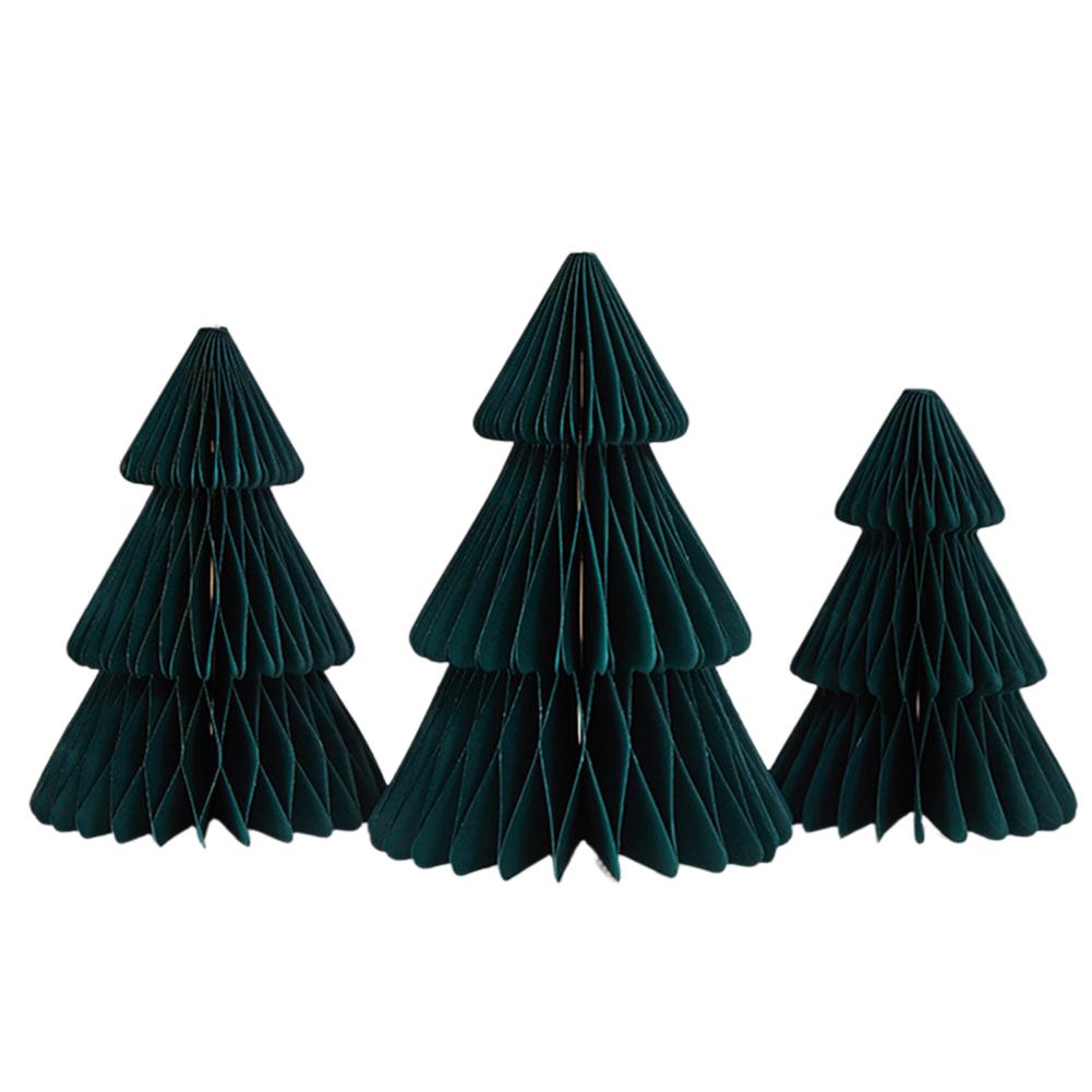 3Pcs Origami Christmas Tree Ornament Honeycomb Paper Christmas Tree Paper Christmas Tree for Festive Home Decor and Photo Props