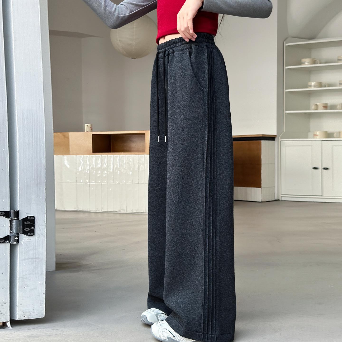 

Girls Casual Slim-Fit Wide-Leg Pants - Spring/Autumn Sportswear for Middle School Students 130 cm