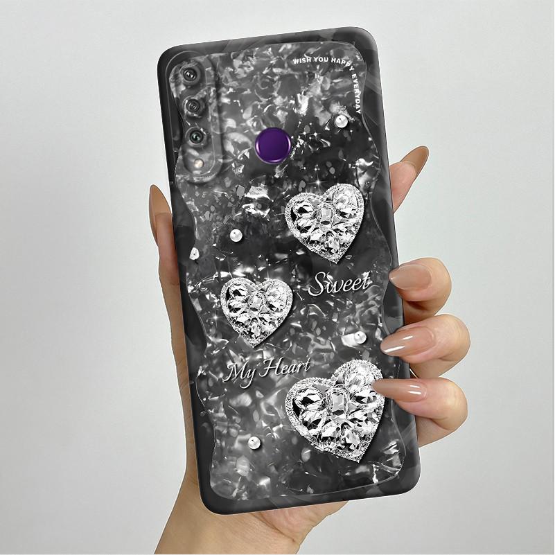 Für Huawei Y6p Hülle MED-LX9 Hübsche Schmetterlingsblumen Coque Weiche Flüssigsilikon Handyhülle Für Huawei Y7p Y 6p 2020 Rückseite
