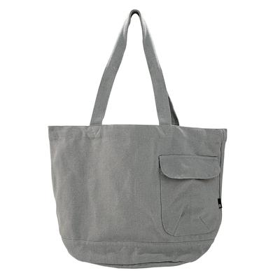 3066 Tragetasche mit rundem Boden, schlicht, großes Fassungsvermögen, SN Medium, recycelte Baumwolle [Rootote] (Grau)