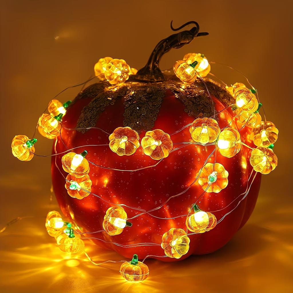 Xiaomi 1pc 20/30LED Halloween Pumpkin Shape LED String Battery Powered Copper Wire Lights For Home Indoor Holiday Autumn Festival Decor