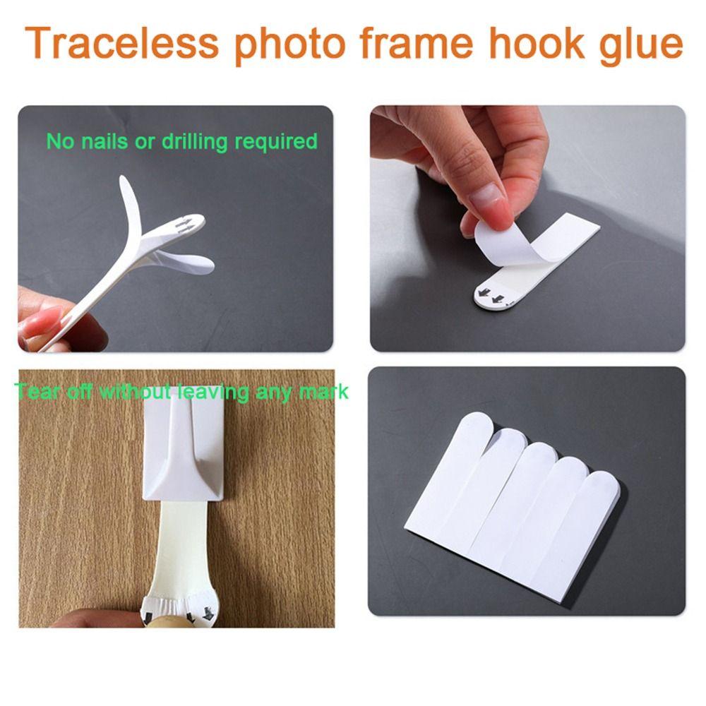10/20/30/50PCS Self Adhesive Picture Frame Poster Wall Hook No Trace Wall Hanger  Decorate Fixing