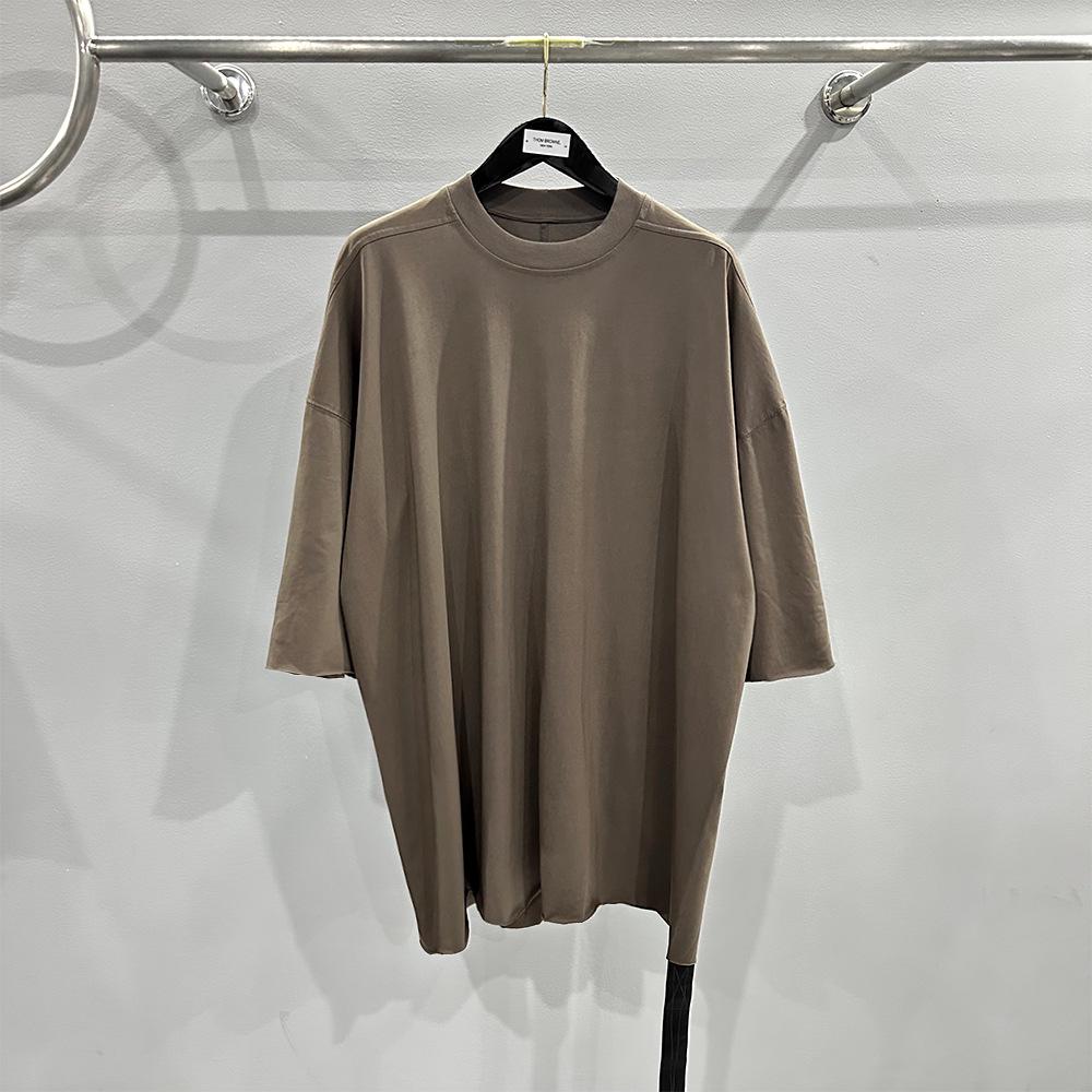 

SUBHUMAN Мужская футболка 2024 Весна/Лето Свободного кроя с необработанным краем больших размеров One Size серый