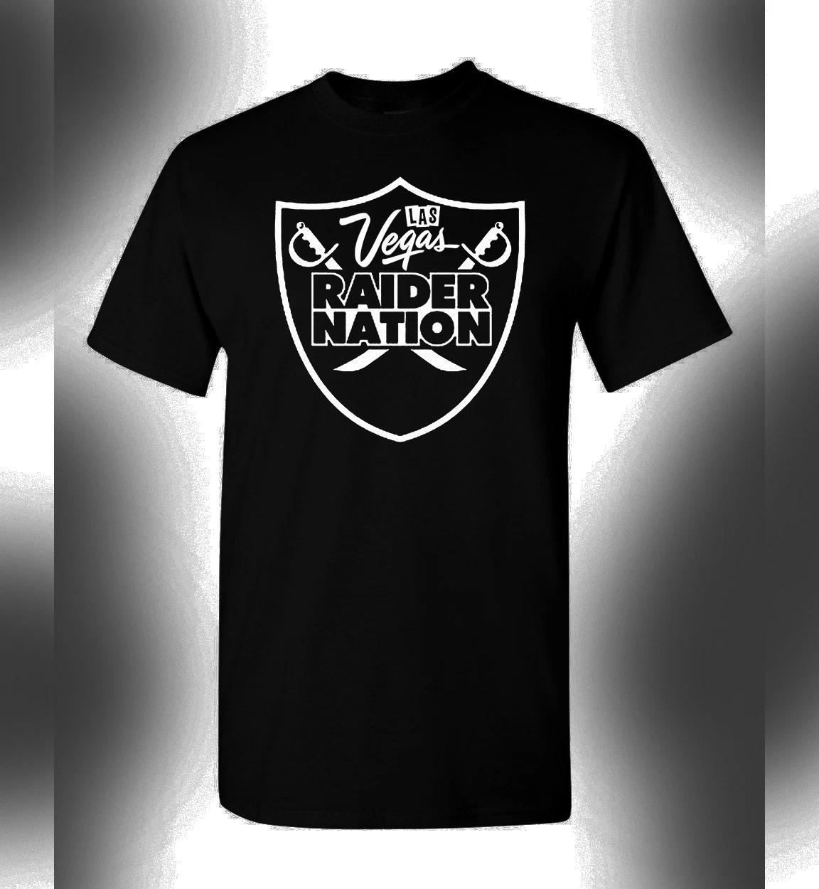 Las Vegas Raiders Graphic 100% Cotton T-shirt Mens Tees Top Raider Nation Sin City Oakland Los Angeles NFL M