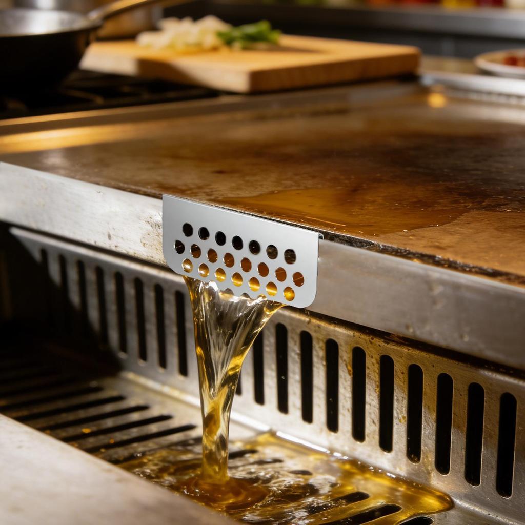 Grilling Grease Gate Blocker Stainless Steel Grease Collector Guard Hanging Type Fixed BBQ Grease Mesh Screen For Backyard Patio