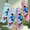 1 PZ Atleta Uomo Calcio Sport Modello 750ml Colore Plastica Borraccia Sportiva A Prova di Perdite Tappo a Flip con Cannuccia Adatta per Sport Ufficio Uso Domestico