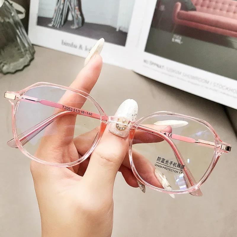 Women Luxury Design Finished Myopia Glasses Men Ultralight Transparent Nearsighted Eyewear Polygonal Blue Light Blocking Glasses