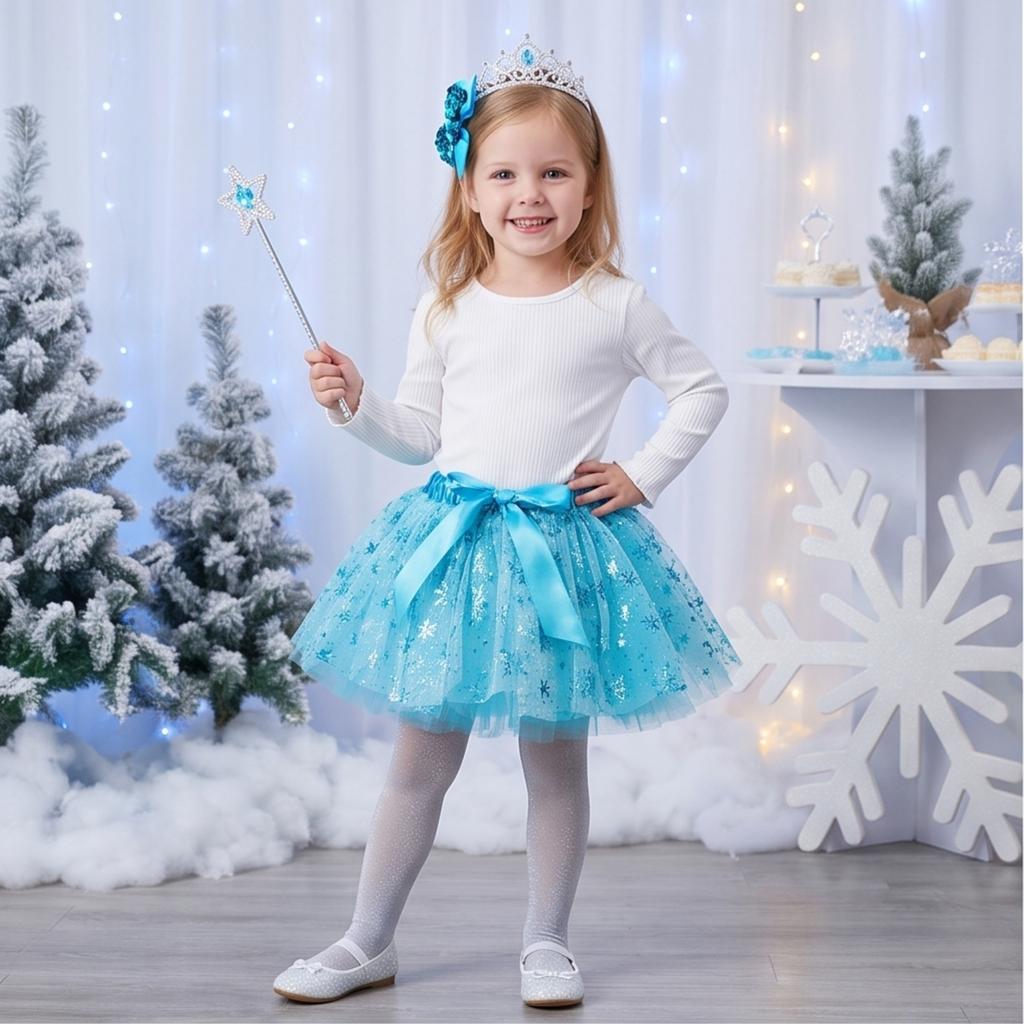 Girl's Tulle Skirt with and Star Moon Pattern