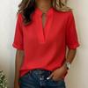 2026 Zomer Nieuw Effen Kleur Casual Pullover Korte Mouw Dames Losse Grote Maat Top
