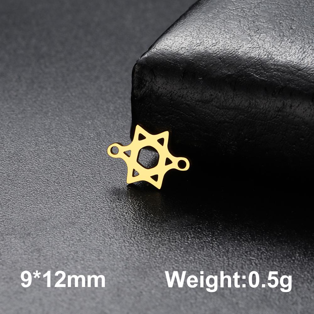 5 pièces Breloques Lettre Hébraïque Chai Pendentifs Étoile de David en Acier Inoxydable pour Bracelets Je Fabrication de Bijoux Cadeaux DIY Faits à la Main