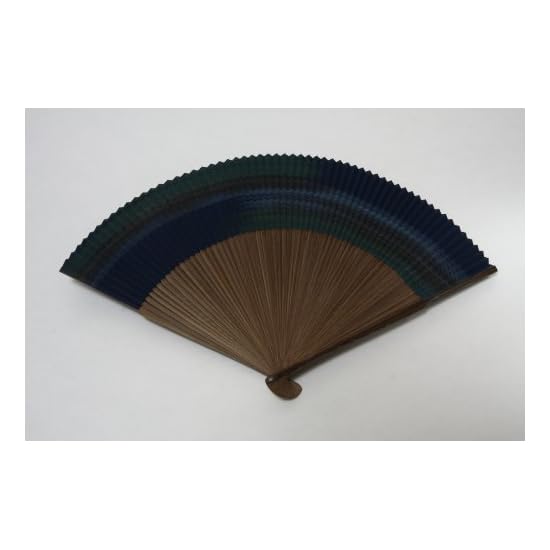 [Hasegawa] Kyoto Folding Fan, Kasumi (Mist) Pattern, Navy, Men's 60-Rib Fan, Includes Ayu (Sweetfish