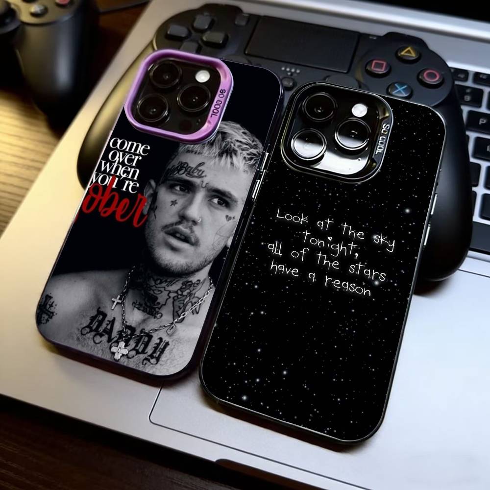 Lil Peep Hellboy Liebe Rapper Handyhülle Für iPhone 17,16,15,14,13,12,11 Plus,Pro Max,XS,Bunte Silber Schwarz Hülle
