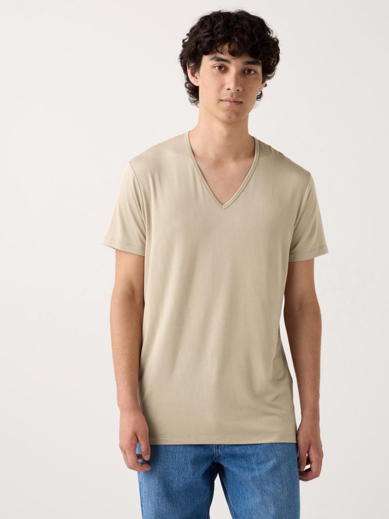 Uniqlo Japan HeaTTech V-hals T-skjorte med korte ermer 