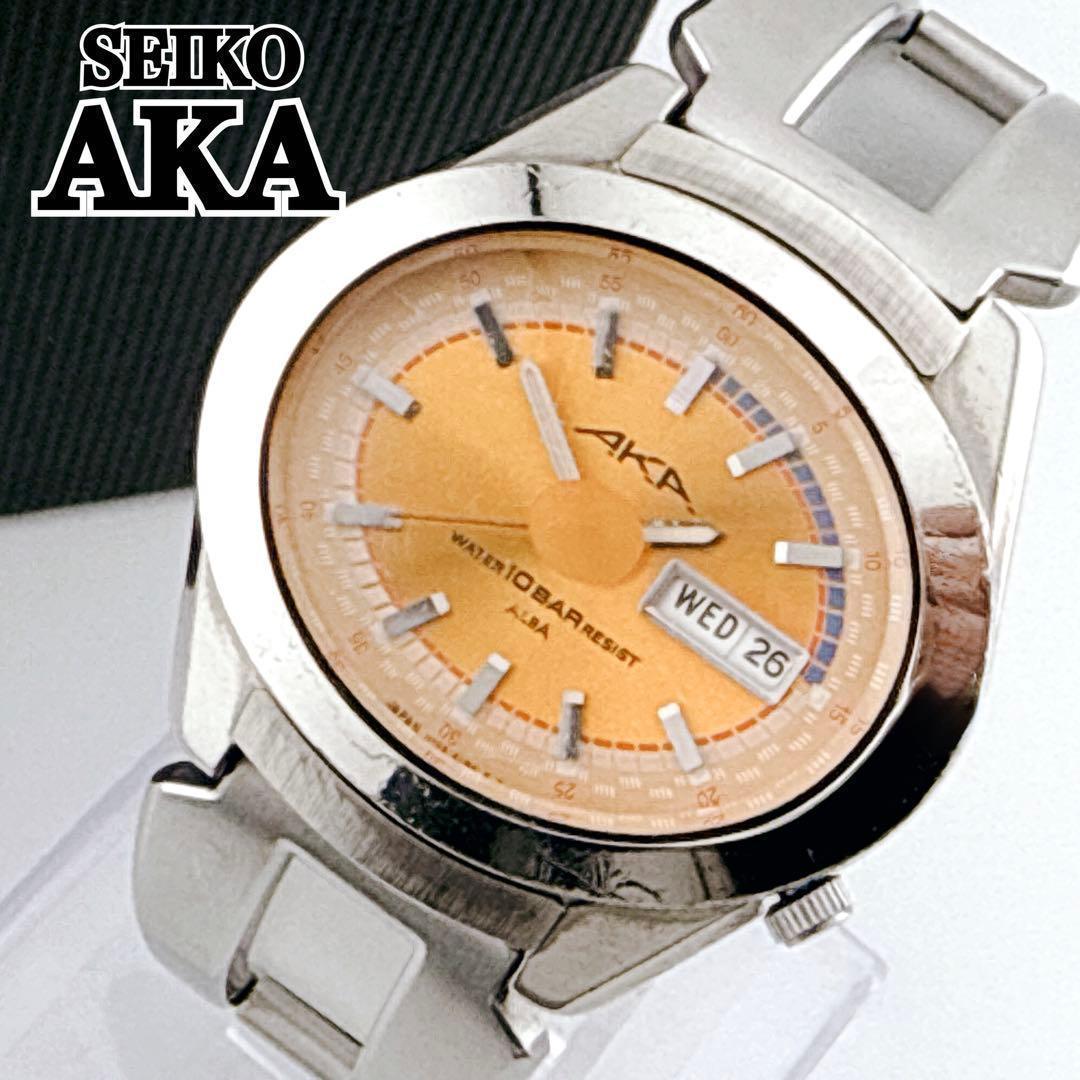Rare and difficult to obtain SEIKO Alba AKA Orange Yellow Day Date Oval