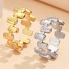 Stainless Steel Irregular Geometric Rectangular Open Ring for Women