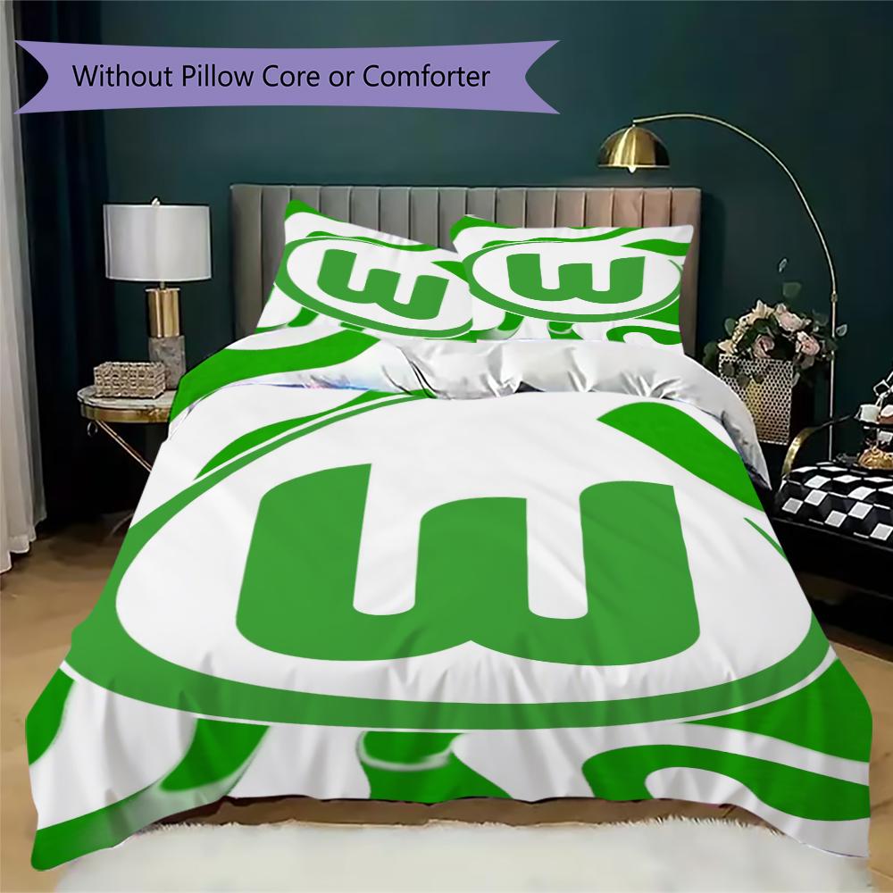 VfL Wolfsburg Pattern Bedding Uilt Set Uilt Cover Pillowcase Home Decoration Birthday Gift (1 * Duvet Cover + 2 * Pillowcase Without Core)100