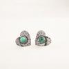 Natural Malachite 925 Silver Wedding Gift Birthday Stud Post Butterfly Earrings EE-143-22